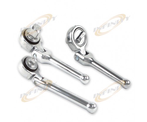 3pc Stubby Stub FLEX Ratchet Wrench set 1/4" 3/8" 1/2"